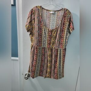 Bobbie Brooks Multicolor Patterned Blouse